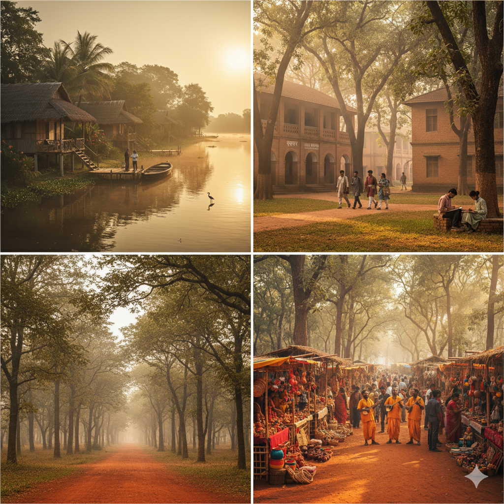 A Day Itinerary: From Resort Neel Nirjan to Shantiniketan ; Sonajhuri Haat